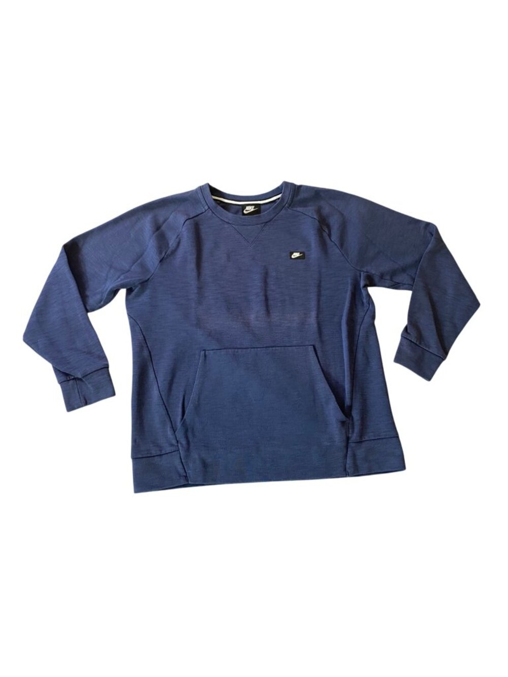 Nike Mens Blue Crewneck Sweatshirt Front Pocket Medium
